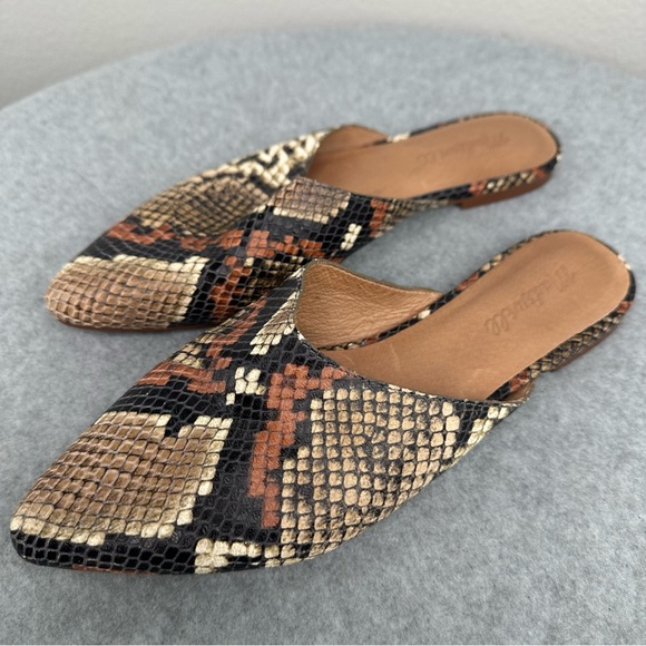 Madewell Shoes - Madewell Remi Mules in Snake Embossed Leather Spiced Cider Multi Colorway Size 8